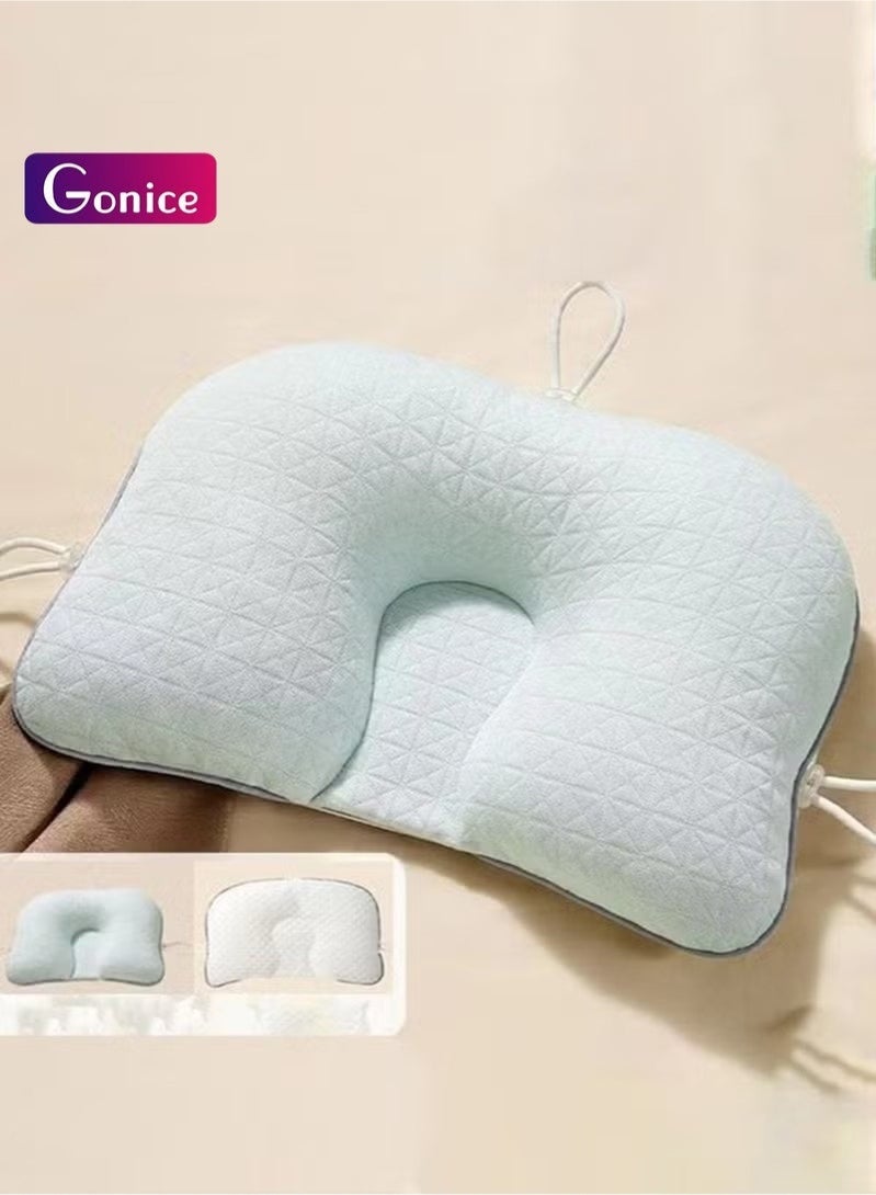 Gonice Scientific Baby Pillow for Neck Support & Head Shaping - Adjustable 3-Side Drawstring, Dual-Sided Breathable Cover, Machine Washable, Filled with PP Pearl Cotton (40cm x 25cm) - Image 1